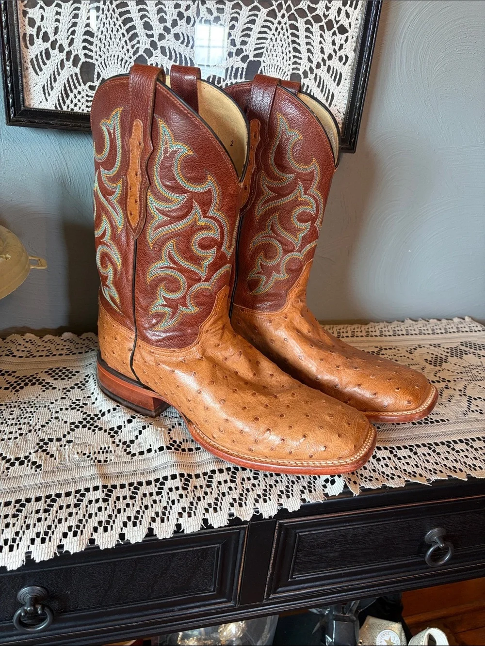 Justin Boots genuine ostrich